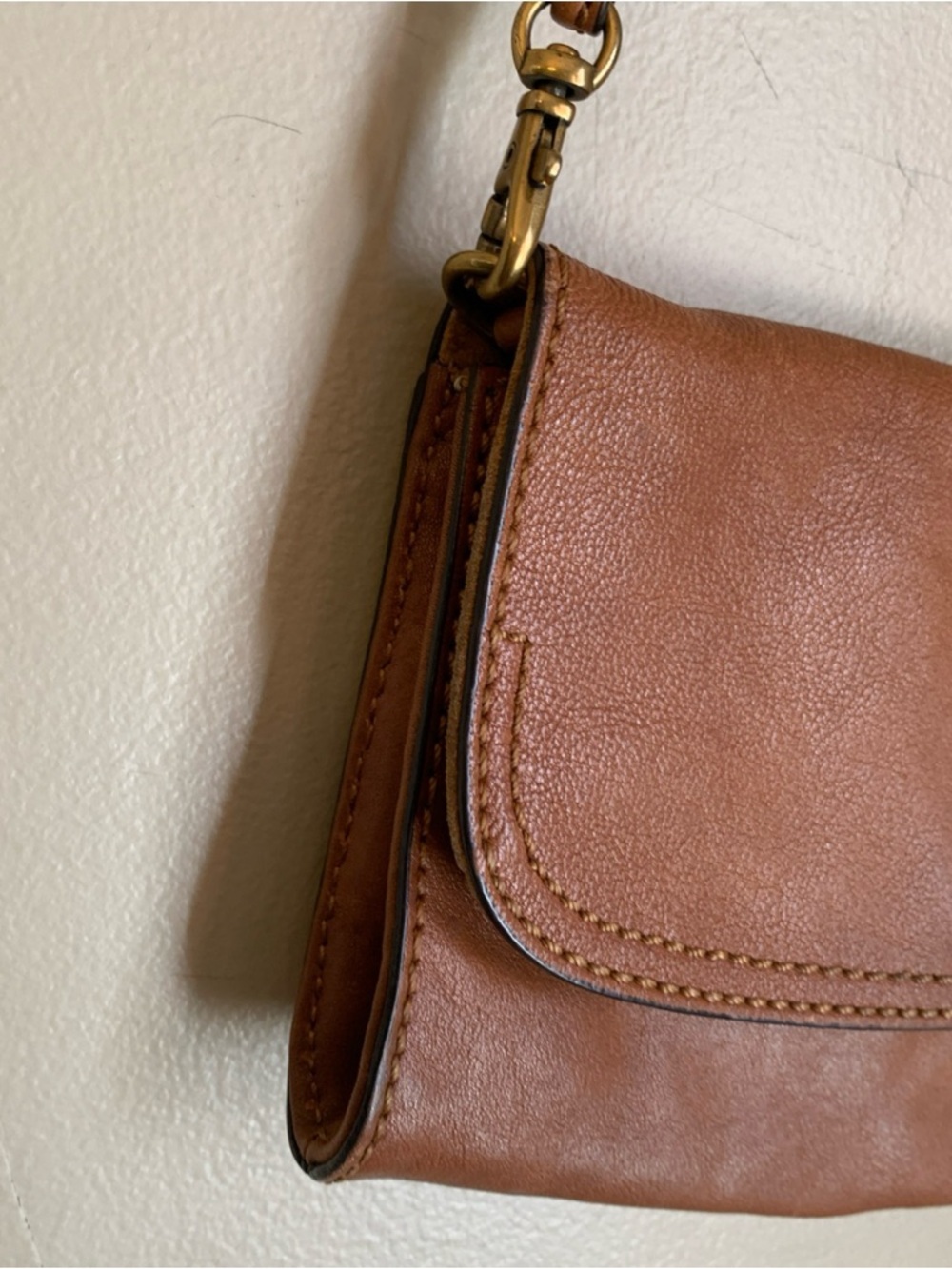 frye crossbody purse handbag leather Tan Mini - Picture 3 of 11